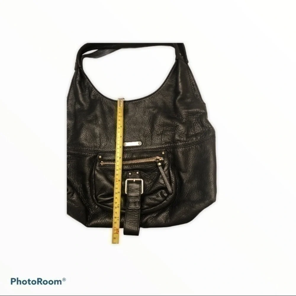 Michael kors black leather hobo bag purse